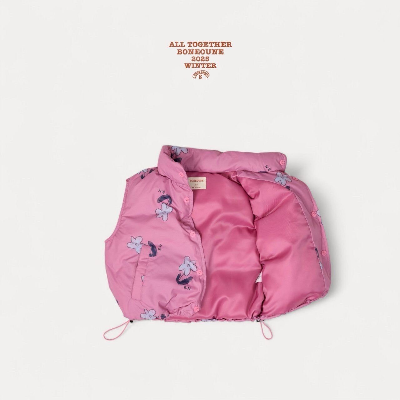 【予約】flower down vest / boneoune (XS-JL)
