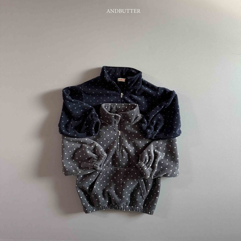 【予約】Dot Half-Zip  /  andbutter (S-JM)