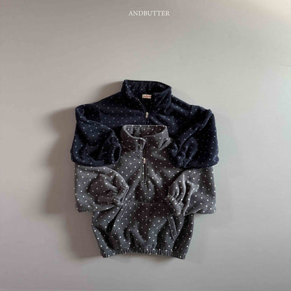 【予約】Dot Half-Zip  /  andbutter (S-JM)