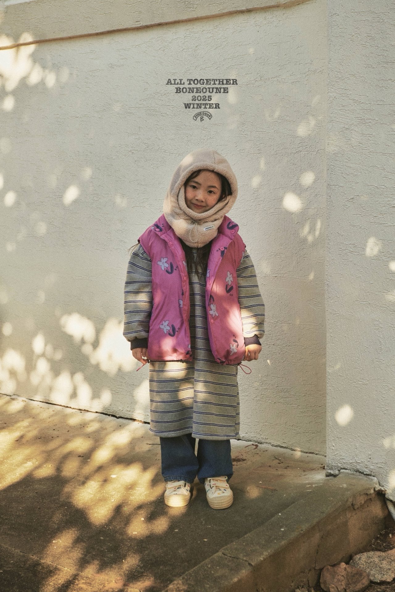 【予約】flower down vest / boneoune (XS-JL)