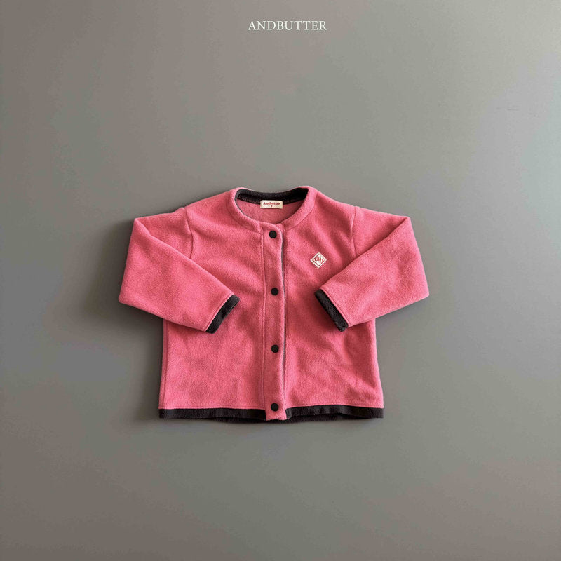 【予約】Fleece Mix Cardigan  /  andbutter (S-JM)