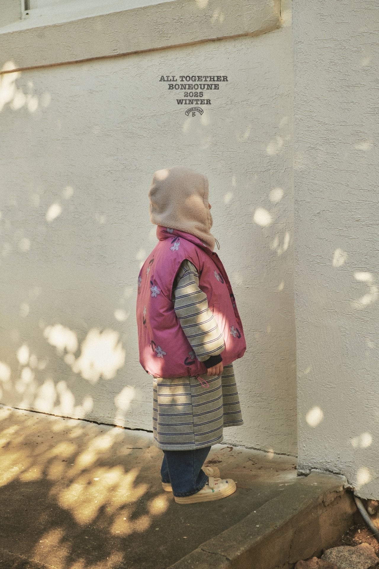 【予約】flower down vest / boneoune (XS-JL)