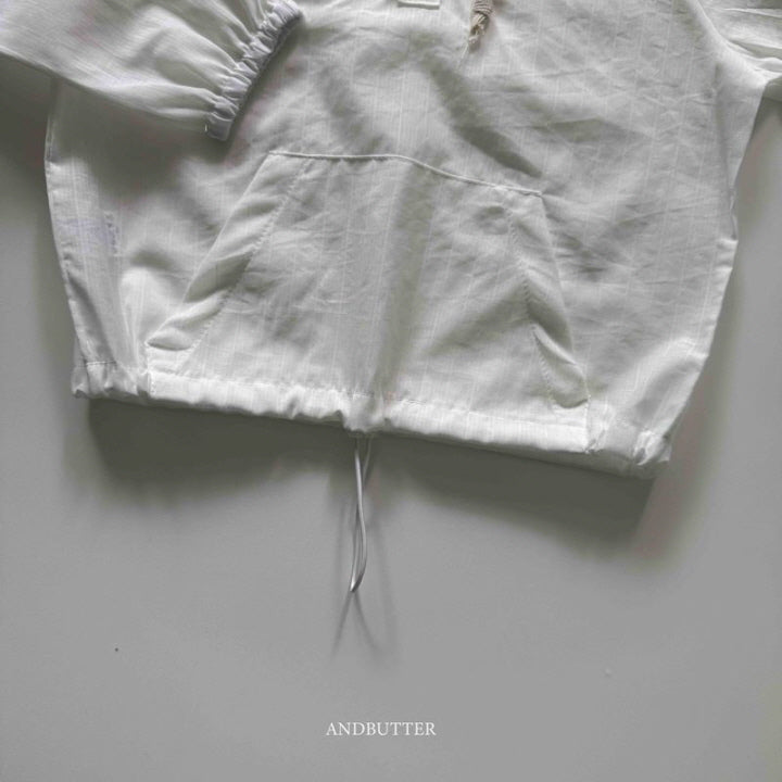 【予約】Seersucker hood jumper / andbutter(S-JM)시어서커