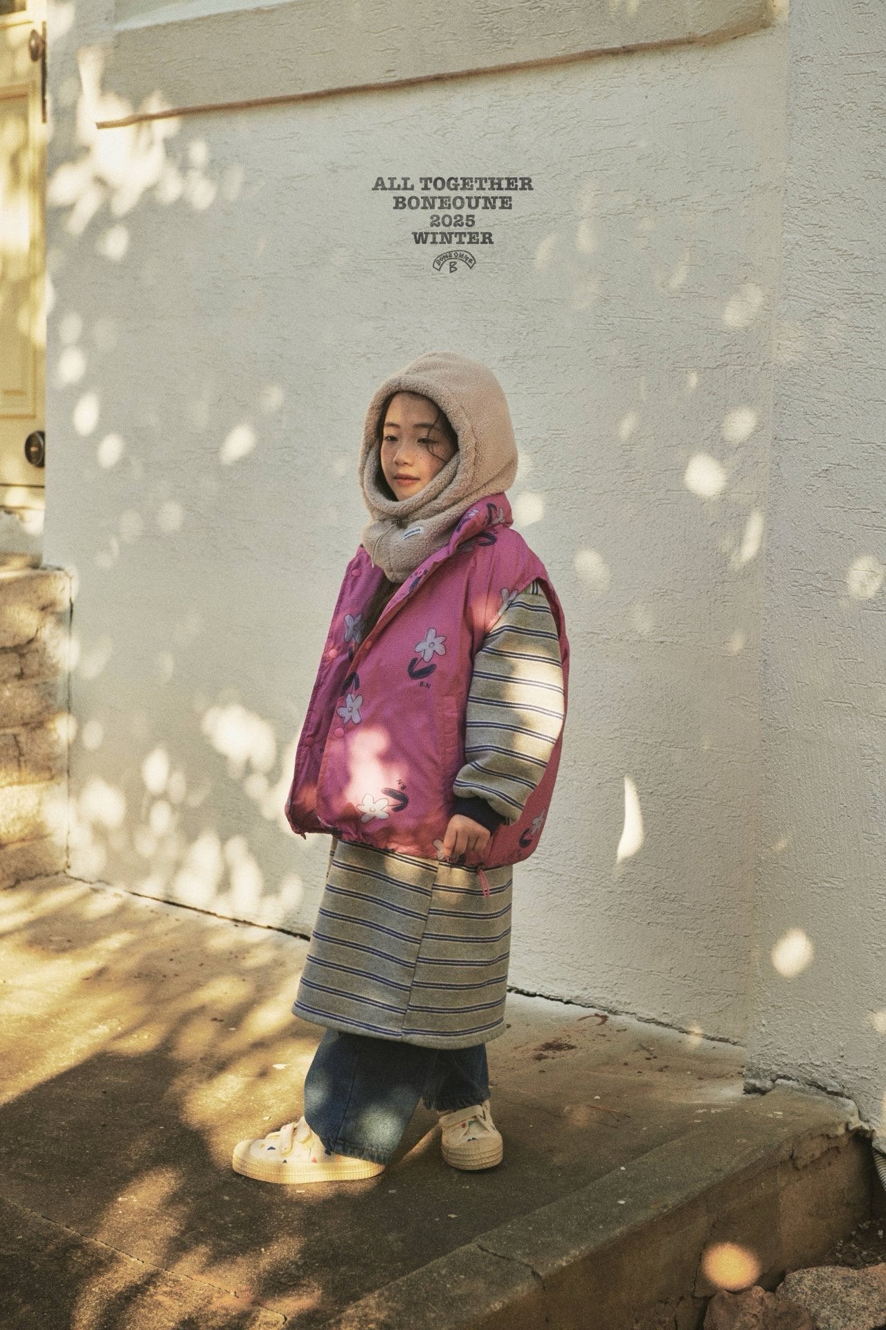 【予約】flower down vest / boneoune (XS-JL)