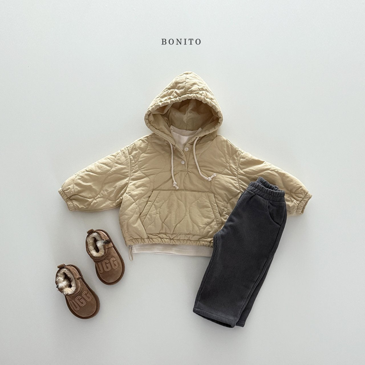 【予約】quilting hoodie  /  bonito (12M-JM, adult)