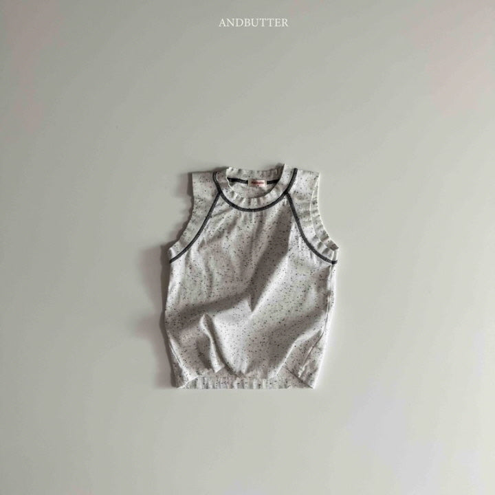【予約】ribbed line sleeveless / andbutter(S-JM)