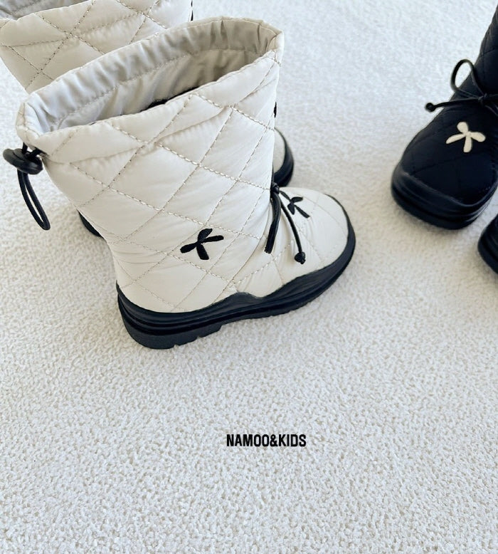 【予約】popcone ribbon padding boots / namoo  NA-135