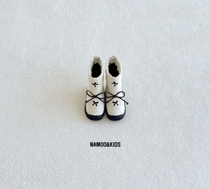【予約】popcone ribbon padding boots / namoo  NA-135
