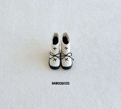 【予約】popcone ribbon padding boots / namoo  NA-135