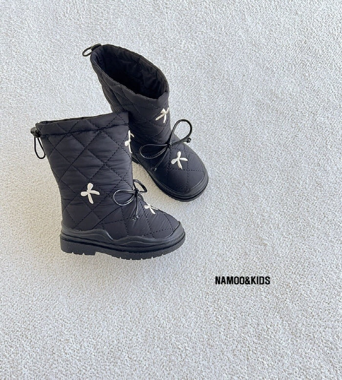 【予約】popcone ribbon padding boots / namoo  NA-135