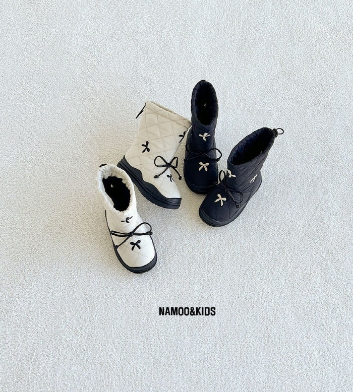 【予約】popcone ribbon padding boots / namoo  NA-135