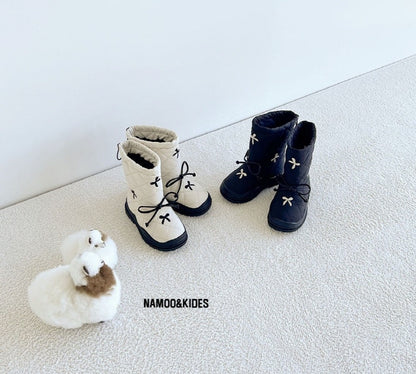 【予約】popcone ribbon padding boots / namoo  NA-135
