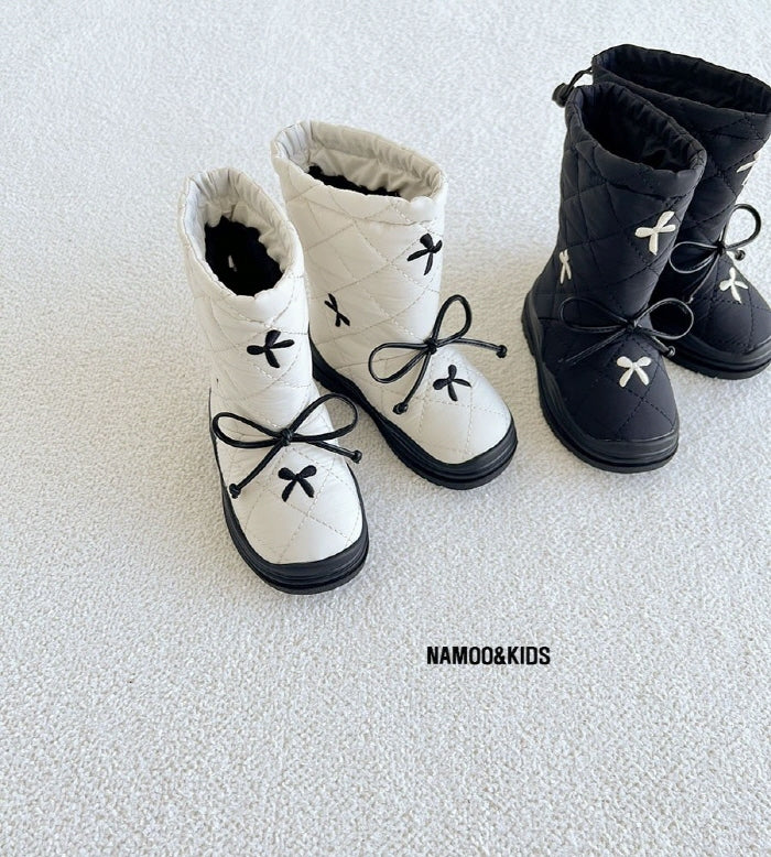 【予約】popcone ribbon padding boots / namoo  NA-135