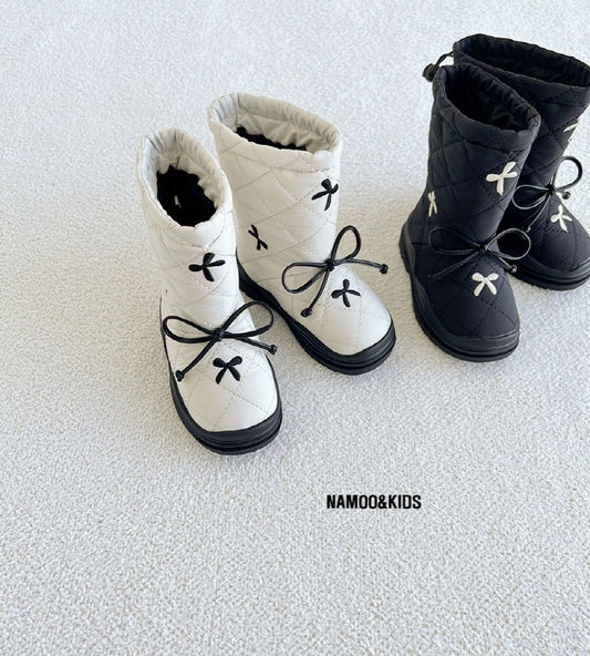 【予約】popcone ribbon padding boots / namoo  NA-135