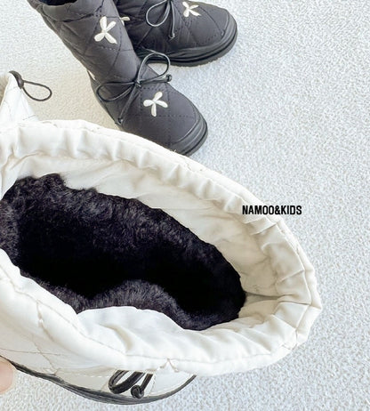 【予約】popcone ribbon padding boots / namoo  NA-135