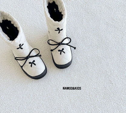 【予約】popcone ribbon padding boots / namoo  NA-135