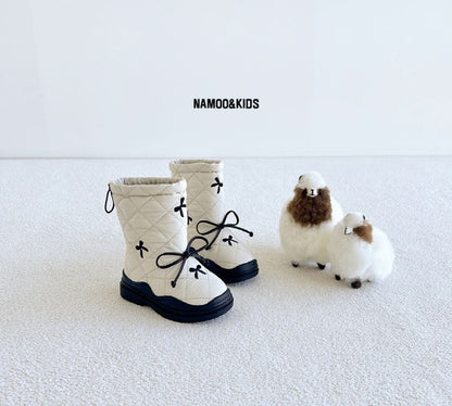 【予約】popcone ribbon padding boots / namoo  NA-135