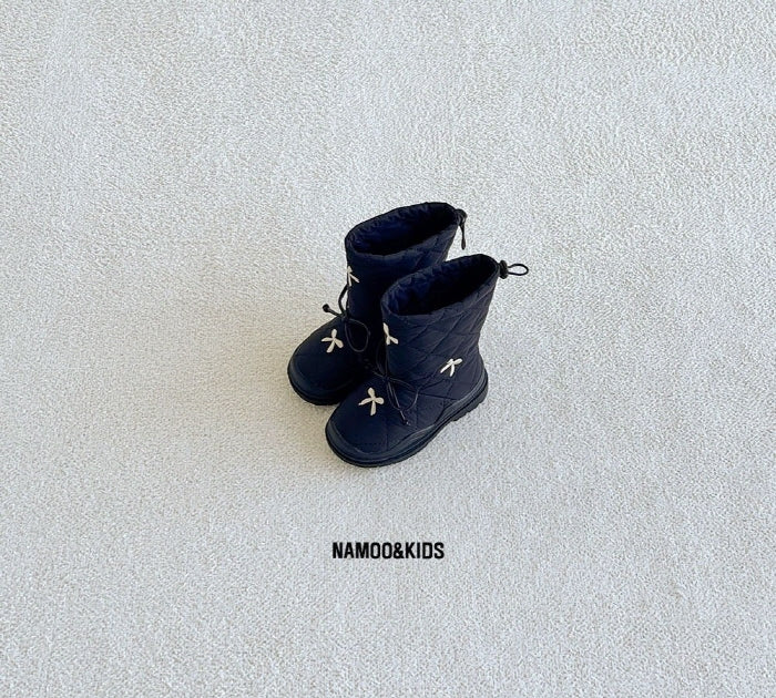 【予約】popcone ribbon padding boots / namoo  NA-135