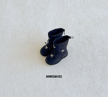 【予約】popcone ribbon padding boots / namoo  NA-135