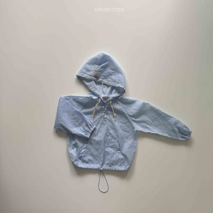 【予約】Seersucker hood jumper / andbutter(S-JM)시어서커