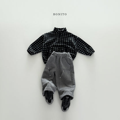 【予約】mini check half zipup  /  bonito (12M-JM)