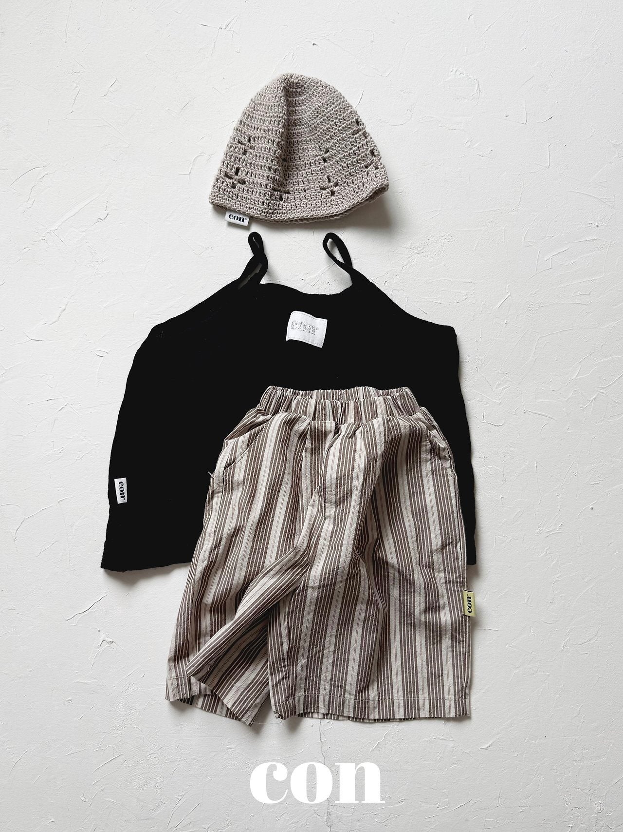 【予約】mud stripe pants / con