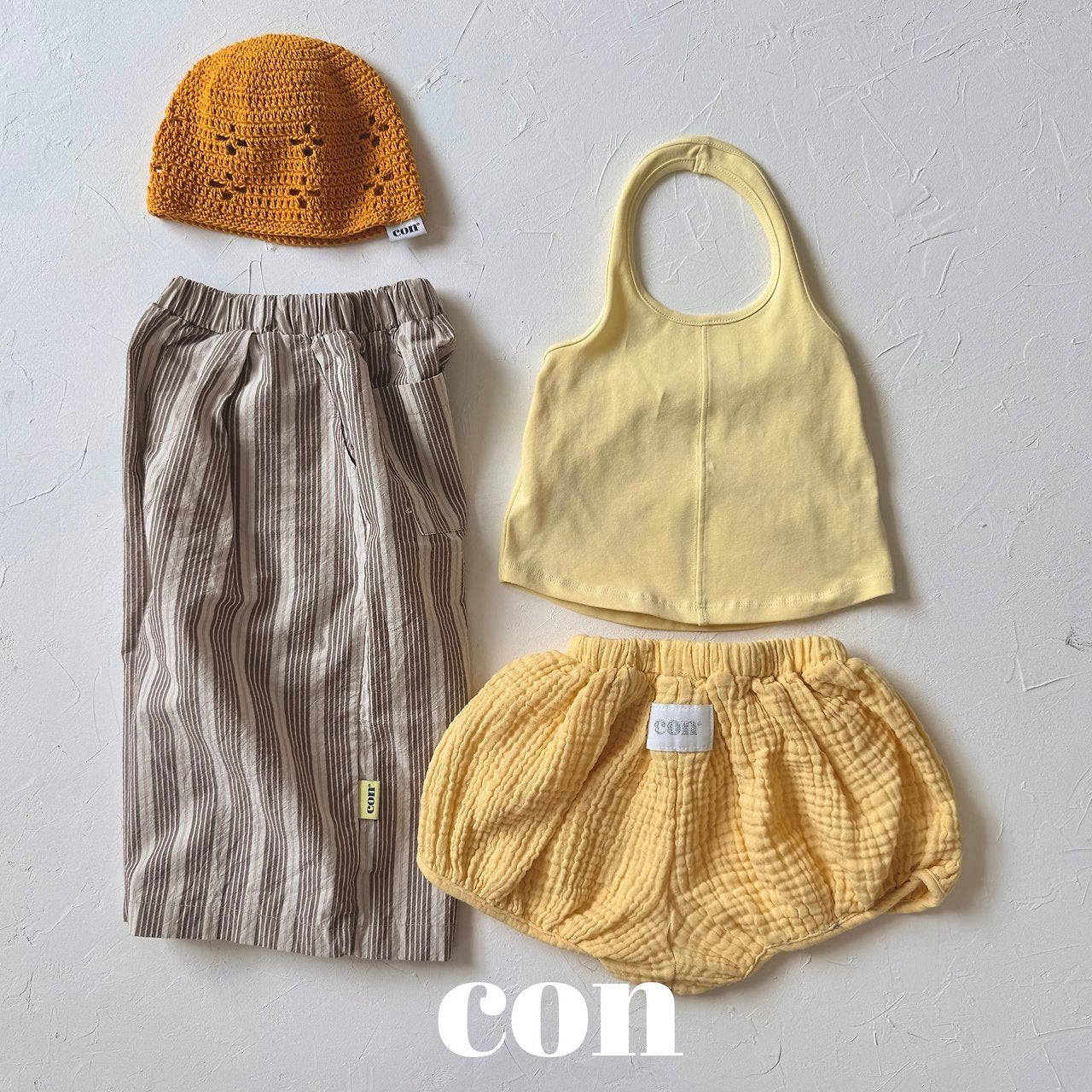 【予約】mud stripe pants / con