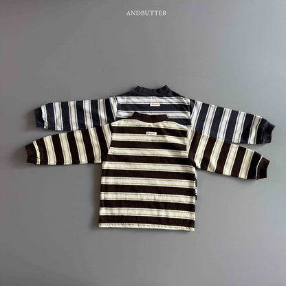 【予約】Stripe Patch Turtleneck  / andbutter (S-JM)