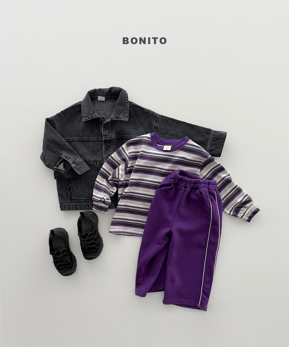 【予約】side pin line pants / bonito (12M-JM)