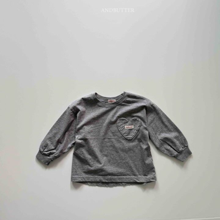 【予約】Heart pocket T / andbutter(S-JM)