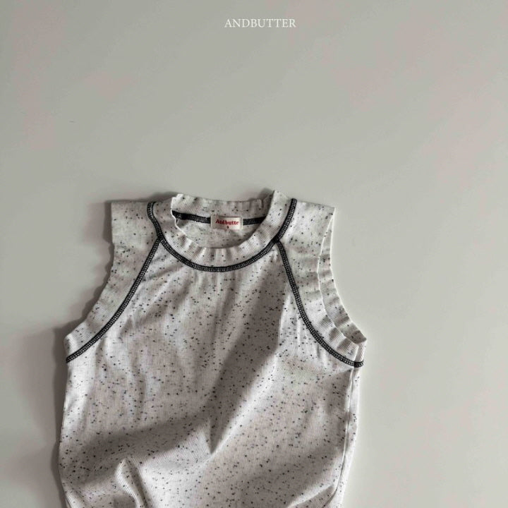 【予約】ribbed line sleeveless / andbutter(S-JM)