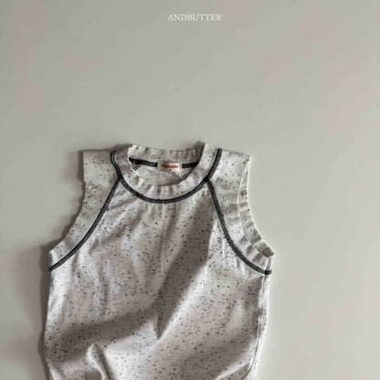 【予約】ribbed line sleeveless / andbutter(S-JM)