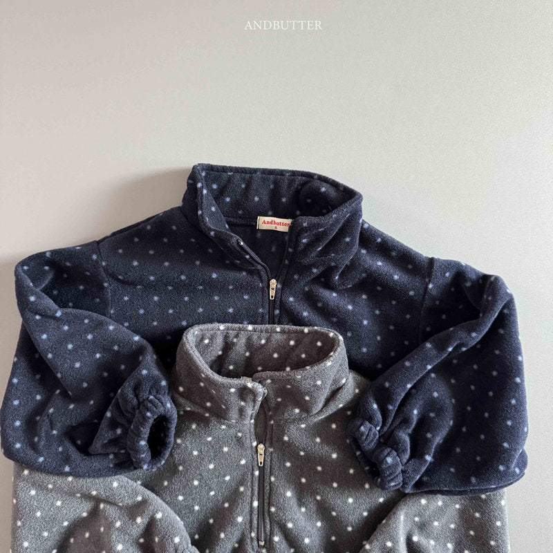 【予約】Dot Half-Zip  /  andbutter (S-JM)