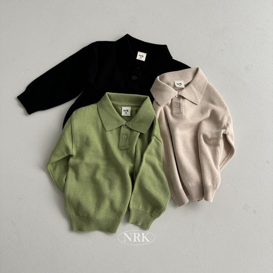 【予約】cotton collar knit /  NRK (XS-4XL)　