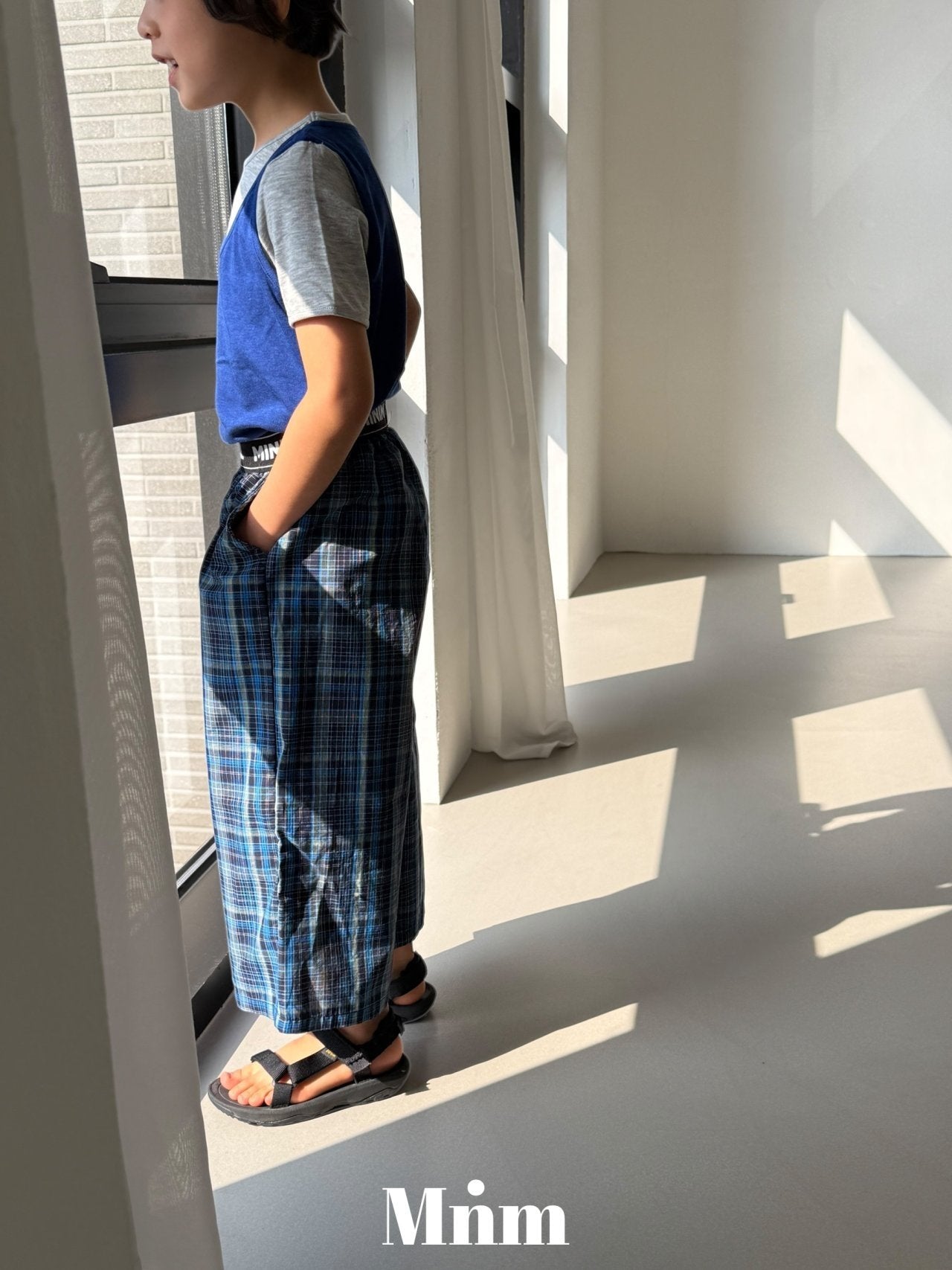 【予約】band check pants / minimal S-JM