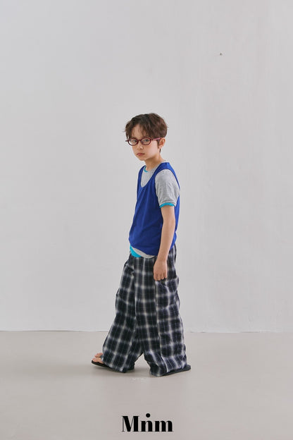 【予約】band check pants / minimal S-JM