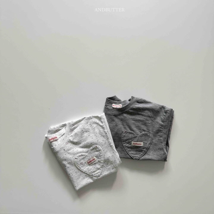 【予約】Heart pocket T / andbutter(S-JM)