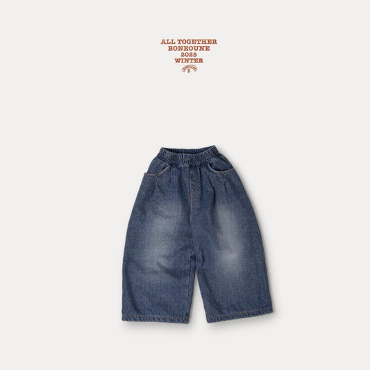 【予約】wide denim pants / boneoune (XS-JL) 핀트와이드