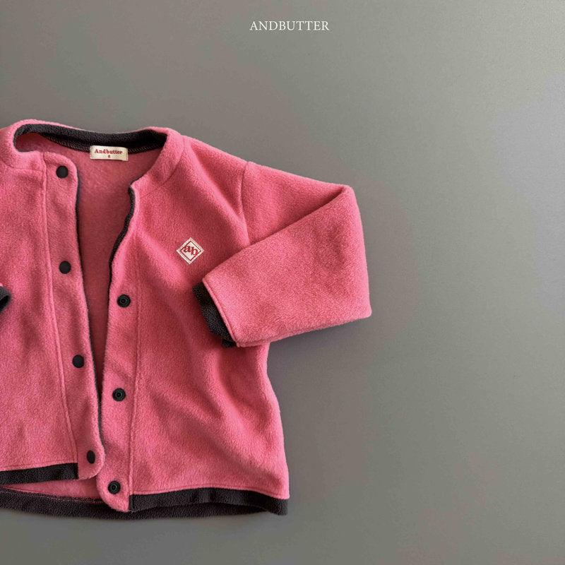 【予約】Fleece Mix Cardigan  /  andbutter (S-JM)
