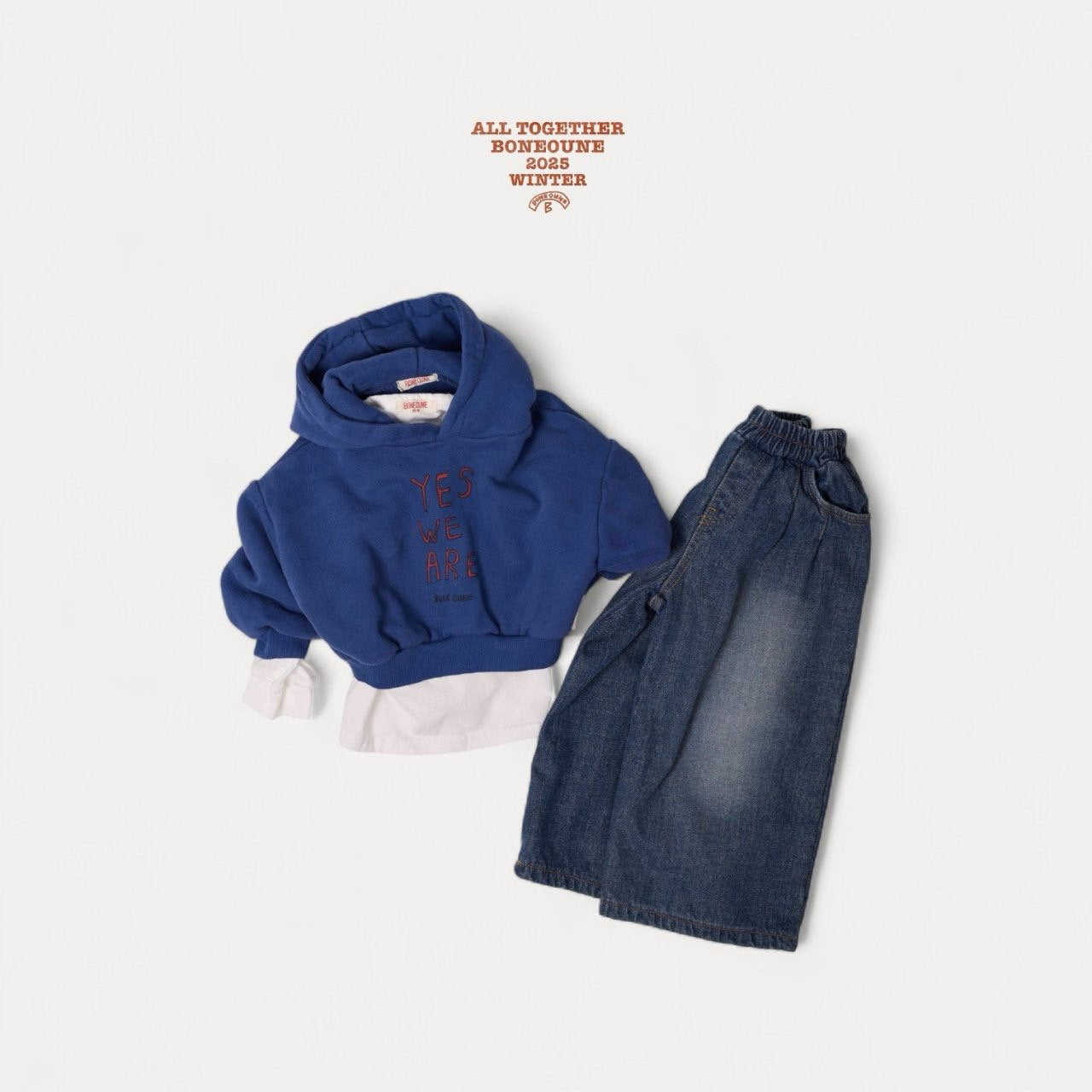 【予約】wide denim pants / boneoune (XS-JL) 핀트와이드