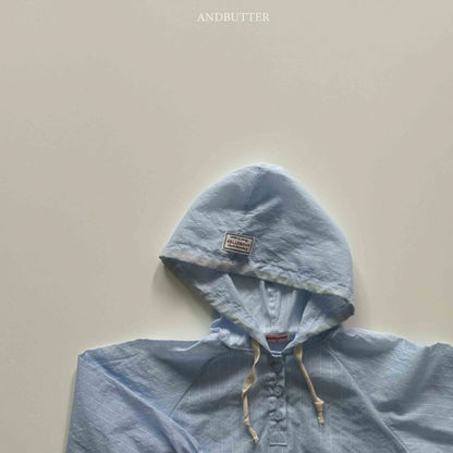 【予約】Seersucker hood jumper / andbutter(S-JM)시어서커