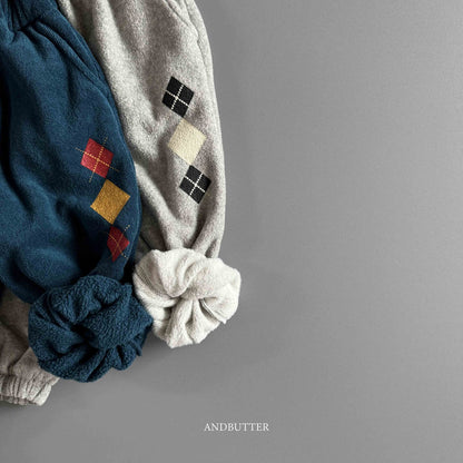 【予約】worm-argyle terry jogger  /  andbutter (S-JM)