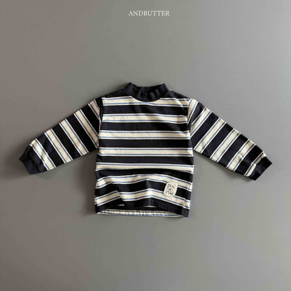 【予約】Stripe Patch Turtleneck  / andbutter (S-JM)