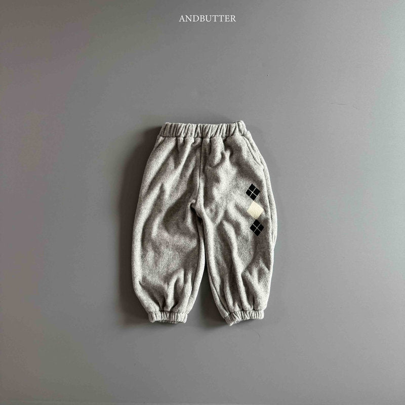 【予約】worm-argyle terry jogger  /  andbutter (S-JM)