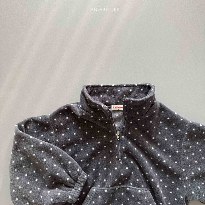 【予約】Dot Half-Zip  /  andbutter (S-JM)