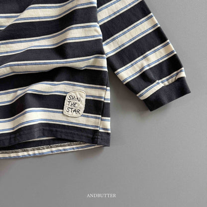 【予約】Stripe Patch Turtleneck  / andbutter (S-JM)