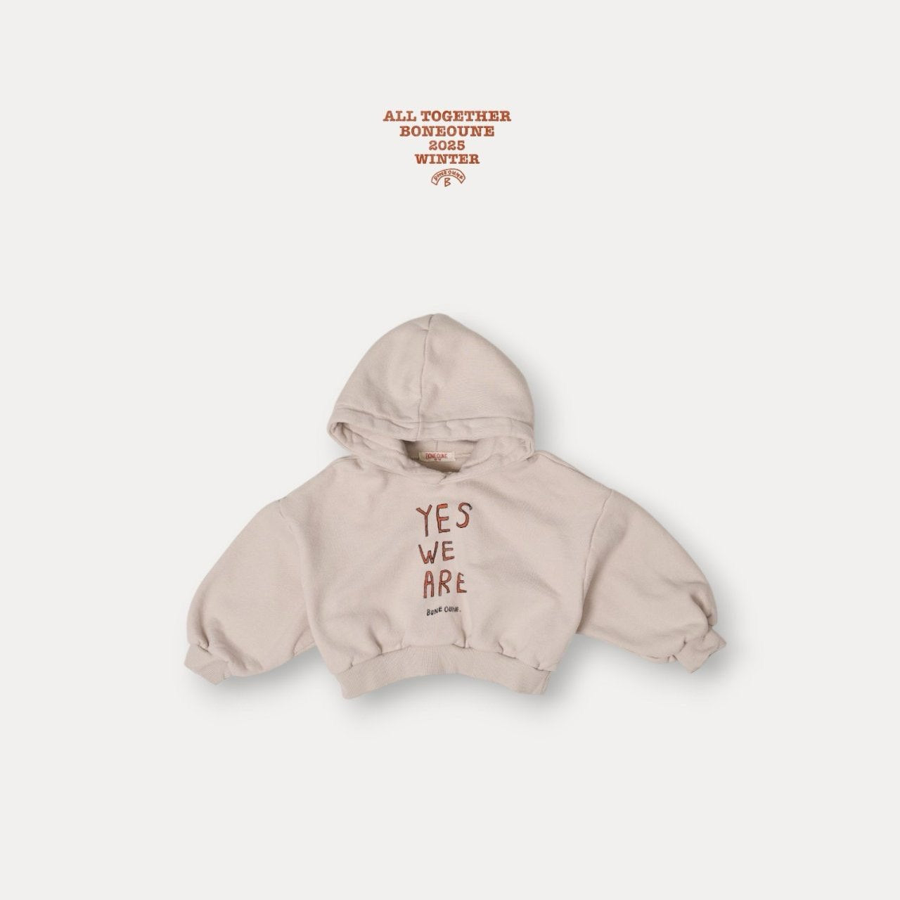 【予約】YES crop hoodie  / boneoune (XS-JL)