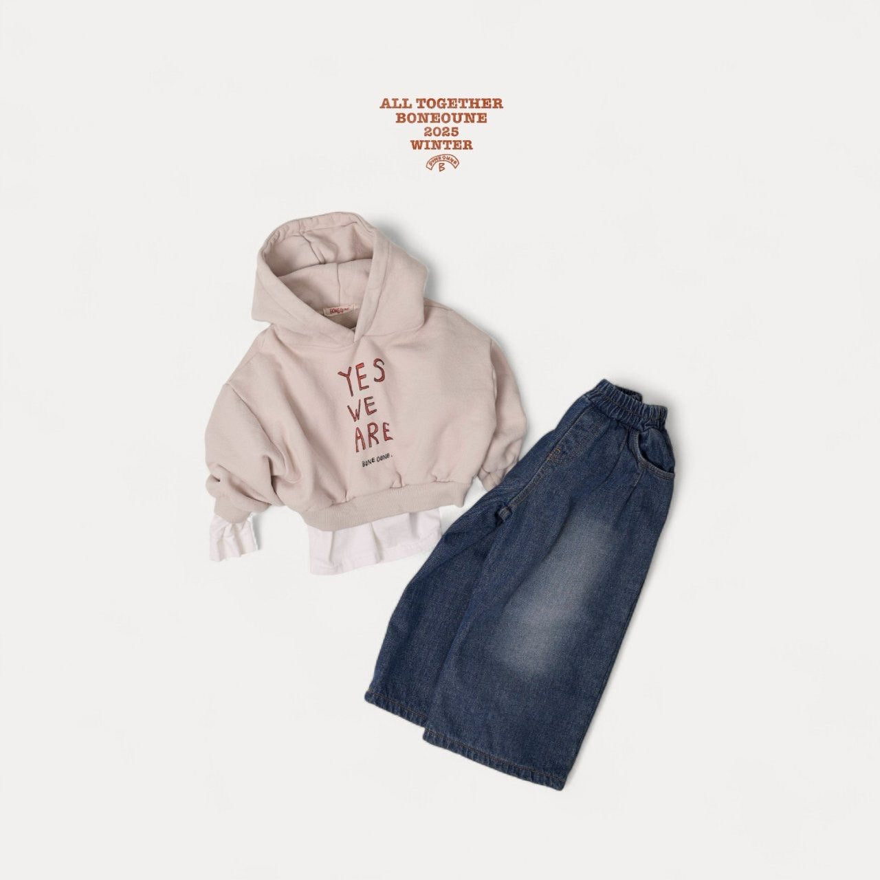 【予約】YES crop hoodie  / boneoune (XS-JL)