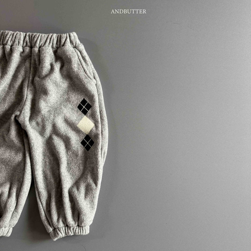 【予約】worm-argyle terry jogger  /  andbutter (S-JM)