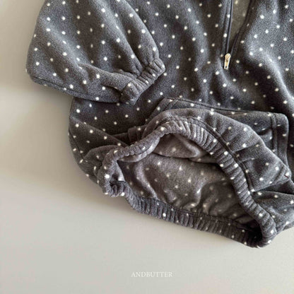 【予約】Dot Half-Zip  /  andbutter (S-JM)